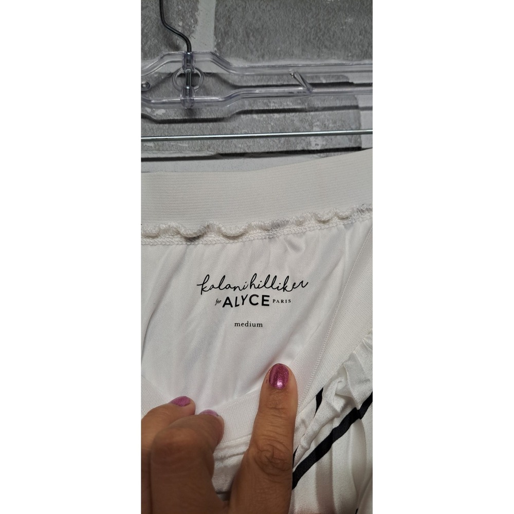 Kalani Hilliker Alyce Womens Stripes Pleated Wiast elastic Skirt Size Medium NWT - Picture 5 of 11
